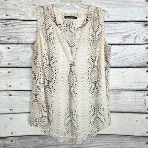 Rose & Olive Sleeveless Snake Print Blouse M